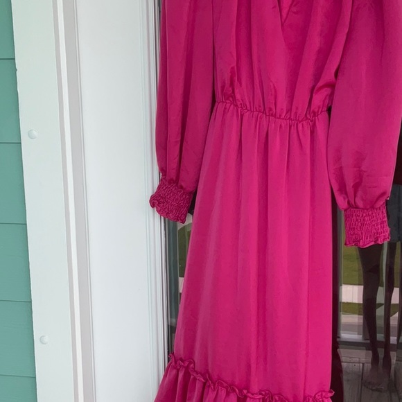 Bloomingdale’s Aqua Belted Maxi Dress EUC - Picture 3 of 7